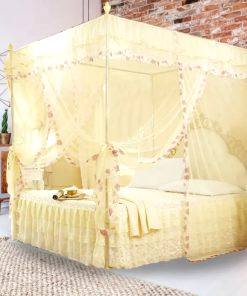 mosquito net bed 2 seater beige