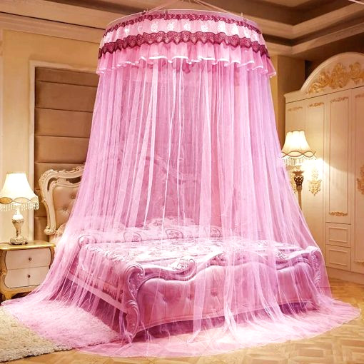 mosquito net double bed pink