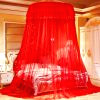 mosquito net double bed red