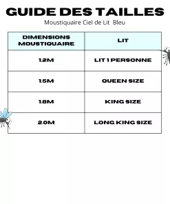 moustiquaire guide taille 6