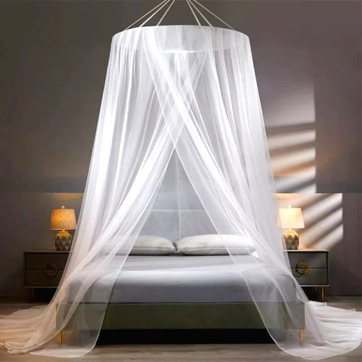 white mosquito net bedspread 2